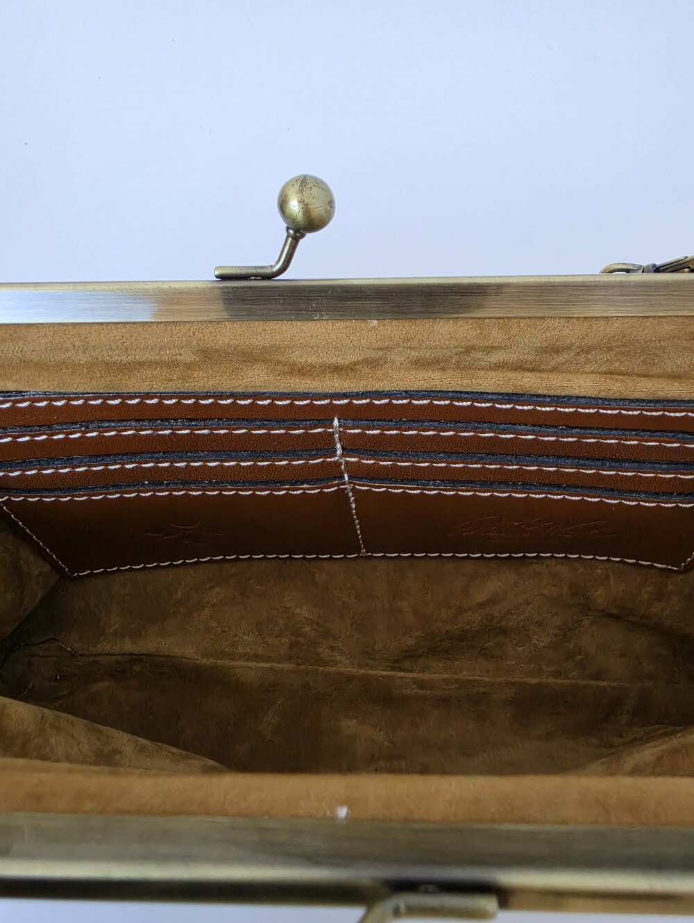 Patricia Nash Vintage-Inspired Floral Leather Clutch with Detachable Brass Chain - Picture 10 of 16